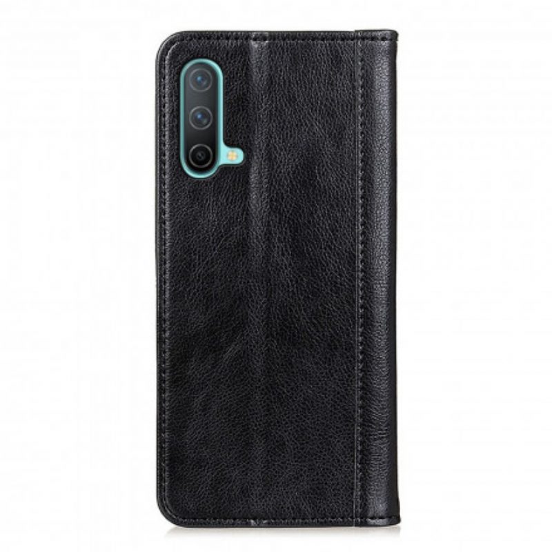 Bescherming Hoesje voor OnePlus Nord CE 5G Folio-hoesje Elegantie Split Litchi Leer