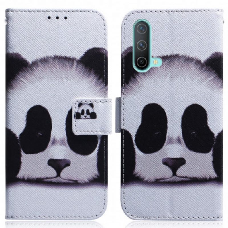 Flip Case voor OnePlus Nord CE 5G Panda Gezicht