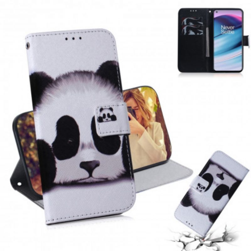 Flip Case voor OnePlus Nord CE 5G Panda Gezicht