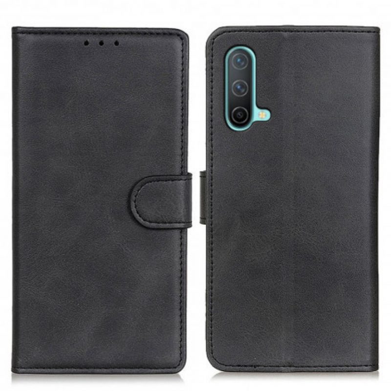 Flip Case voor OnePlus Nord CE 5G Retro Mat Leereffect