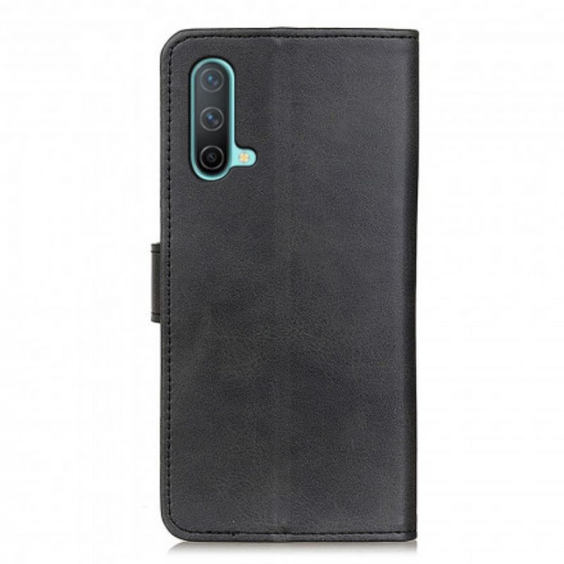 Flip Case voor OnePlus Nord CE 5G Retro Mat Leereffect