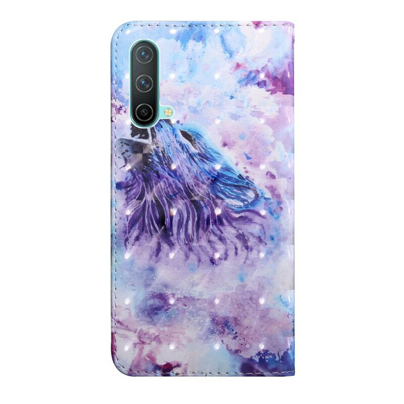 Folio-hoesje voor OnePlus Nord CE 5G Aquarel Wolf