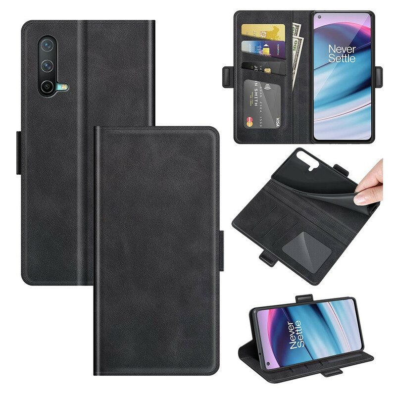 Folio-hoesje voor OnePlus Nord CE 5G Flip Case Klassieke Dubbele Klep