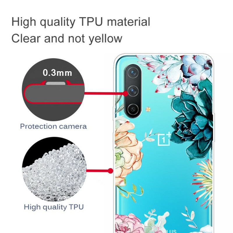 Hoesje voor OnePlus Nord CE 5G Naadloze Aquarel Bloemen