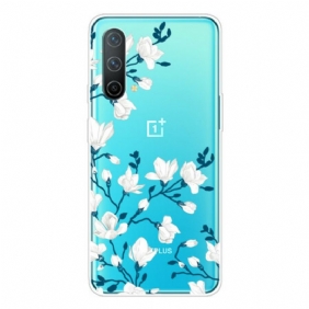 Hoesje voor OnePlus Nord CE 5G Witte Bloemen