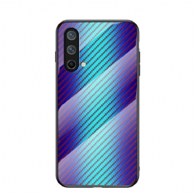 Telefoonhoesje voor OnePlus Nord CE 5G Koolstofvezel Gehard Glas