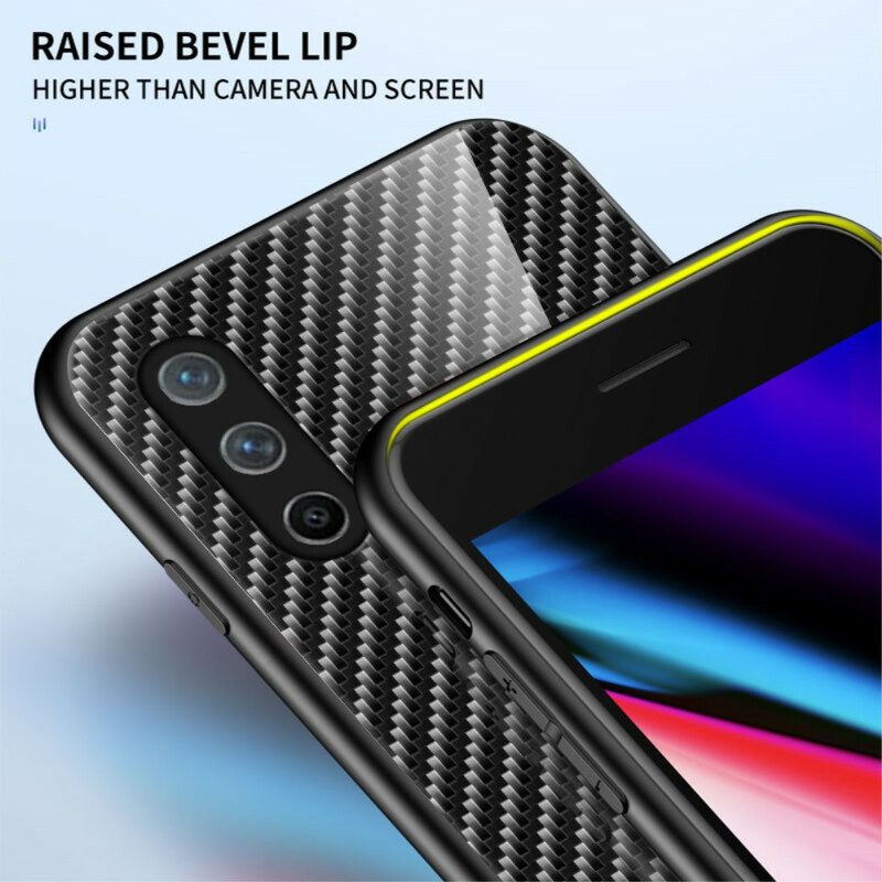 Telefoonhoesje voor OnePlus Nord CE 5G Koolstofvezel Gehard Glas