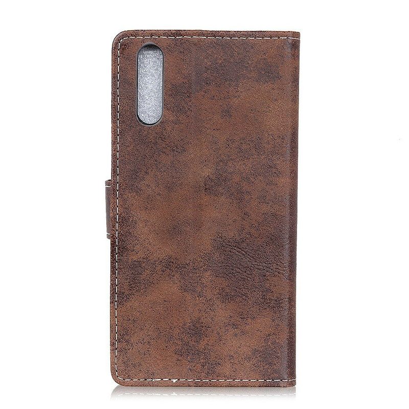 Leren Hoesje voor Sony Xperia 5 II Vintage Leereffect