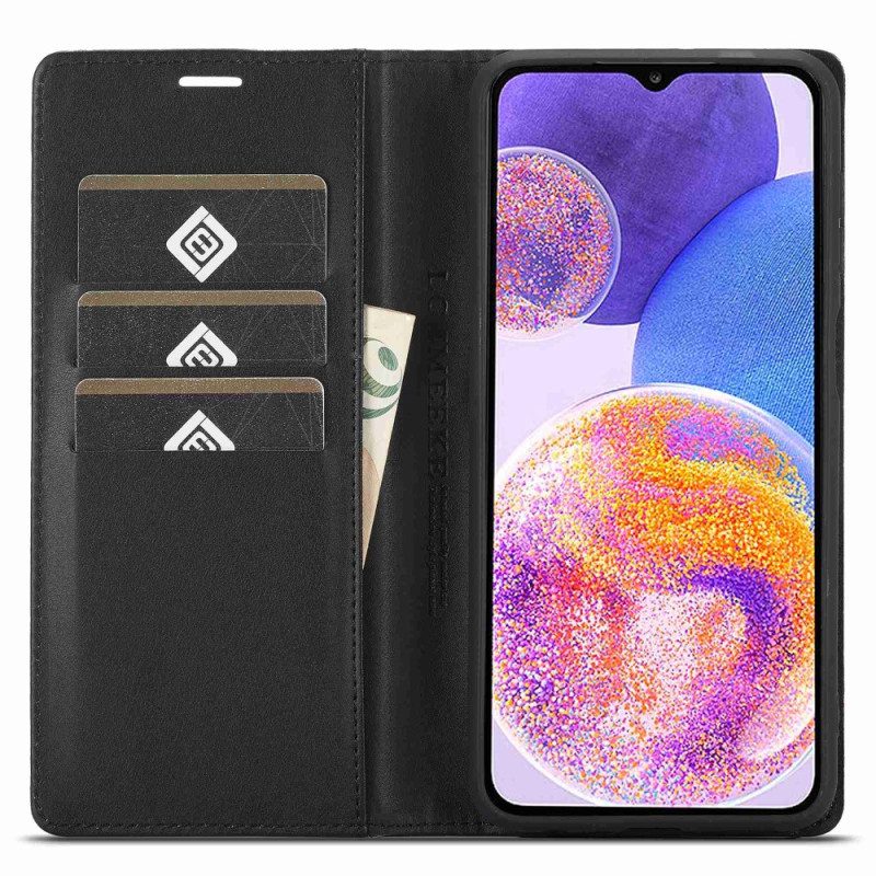 Bescherming Hoesje voor Samsung Galaxy A23 5G Folio-hoesje Koolstofvezel Lc.imeeke