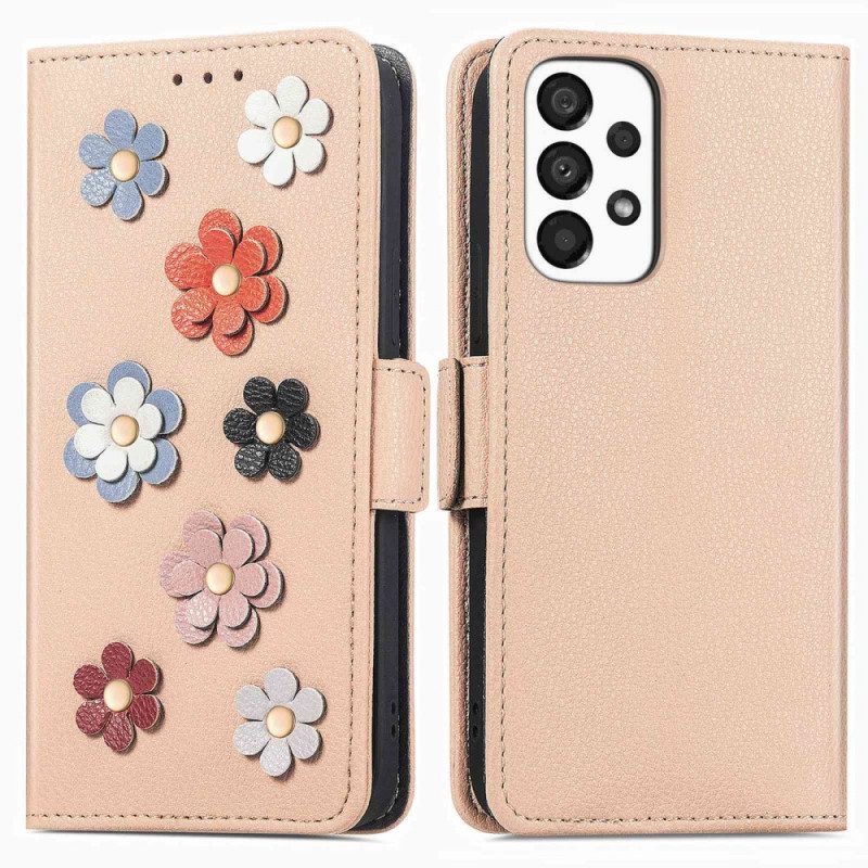 Folio-hoesje voor Samsung Galaxy A23 5G 3d Bloemen