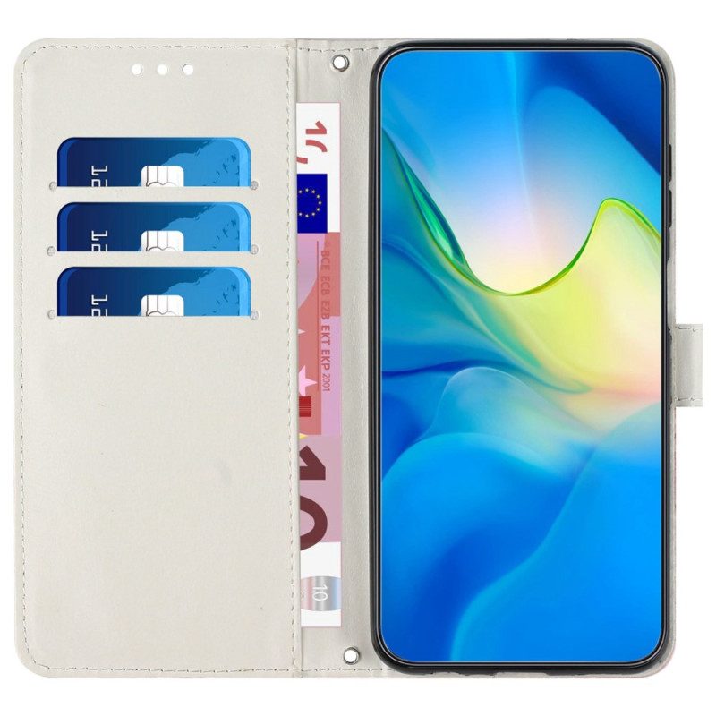 Folio-hoesje voor Samsung Galaxy A23 5G Met Ketting Marmer Strippen