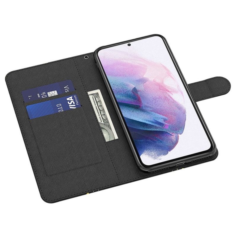 Folio-hoesje voor Samsung Galaxy A23 5G Met Ketting Marmeren Stijl Met Bandjes