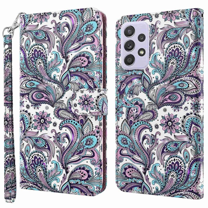 Folio-hoesje voor Samsung Galaxy A23 5G Met Ketting Paisley-patroon Met Bandjes