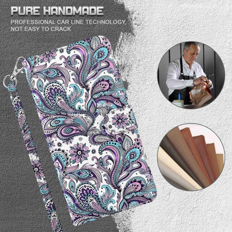 Folio-hoesje voor Samsung Galaxy A23 5G Met Ketting Paisley-patroon Met Bandjes