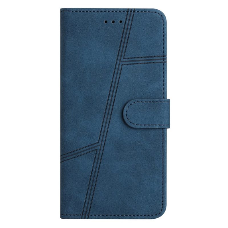 Folio-hoesje voor Samsung Galaxy A23 5G Met Ketting Strappy Geometrische Lederen Stijl