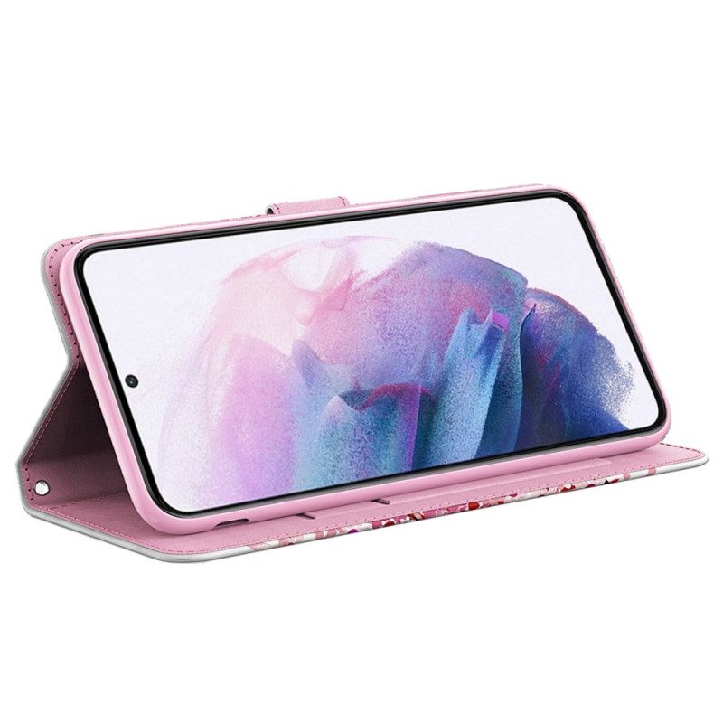 Folio-hoesje voor Samsung Galaxy A23 5G Met Ketting Strappy Rozenboom