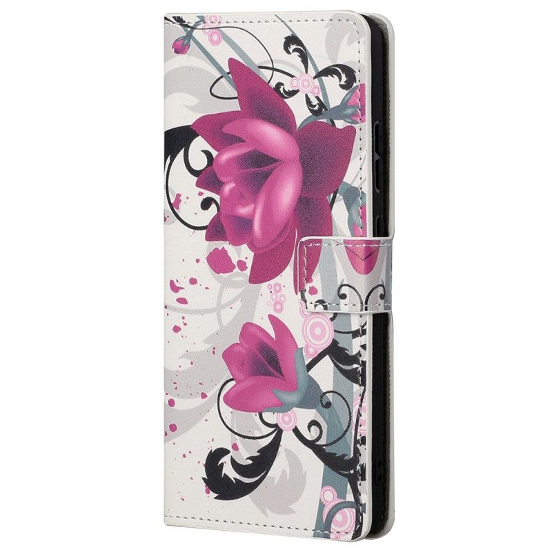 Folio-hoesje voor Samsung Galaxy A23 5G Tropische Bloemen