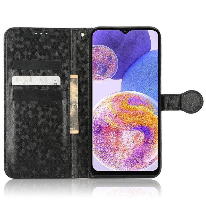 Leren Hoesje voor Samsung Galaxy A23 5G Met Ketting Strappy-patroon In 3d