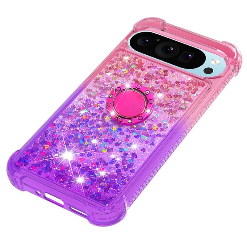 Case Hoesje Google Pixel 9 Pro Xl Telefoonhoesje Steunring Met Glittergradiënt