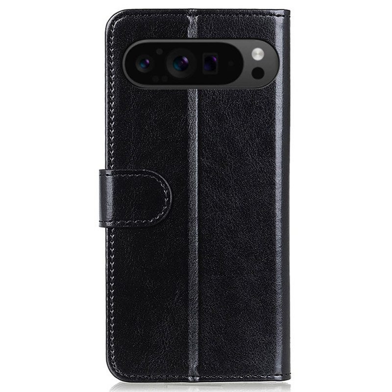 Flip Case Leren Google Pixel 9 Pro Xl Imitatie Lakleer