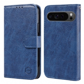 Flip Case Leren Google Pixel 9 Pro Xl Retro Leereffect