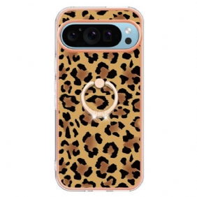 Hoesje Google Pixel 9 Pro Xl Ringhouder Met Luipaardprint Bescherming Hoesje