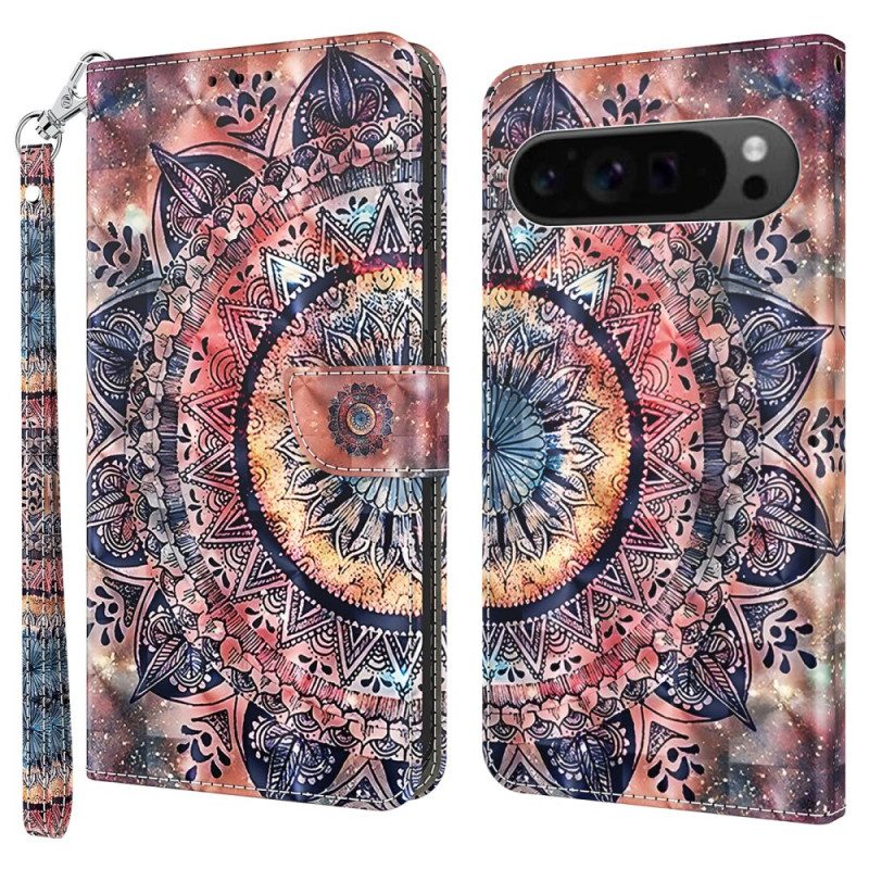 Leren Hoesje Google Pixel 9 Pro Xl Kleur Mandala Met Bandje