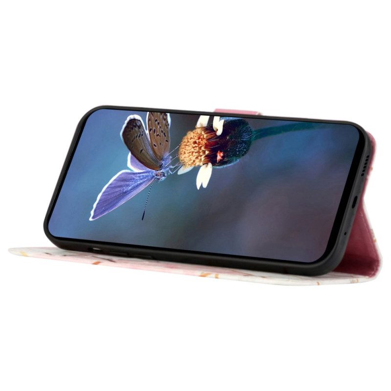 Leren Hoesje Google Pixel 9 Pro Xl Marmer Met Schouderband