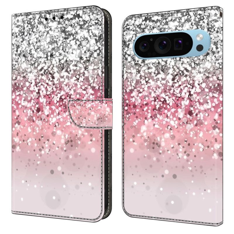 Leren Hoesje Google Pixel 9 Pro Xl Verloopglitter Bescherming Hoesje