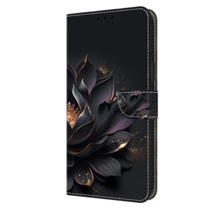 Leren Hoesje Voor Google Pixel 9 Pro Xl Paarse Lotus