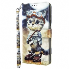 Leren Hoesje Voor Google Pixel 9 Pro Xl Vliegenier Cat