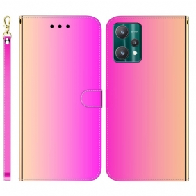 Folio-hoesje voor Realme 9 Pro Plus Spiegelhoes Van Imitatieleer