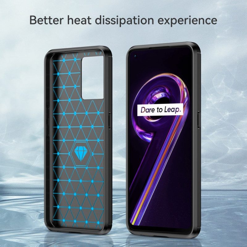 Hoesje voor Realme 9 Pro Plus Geborstelde Koolstofvezel