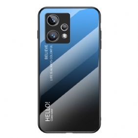 Hoesje voor Realme 9 Pro Plus Gehard Glas Hallo