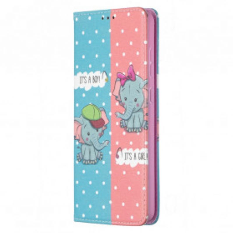 Bescherming Hoesje voor Samsung Galaxy A72 4G / A72 5G Folio-hoesje Baby Olifanten