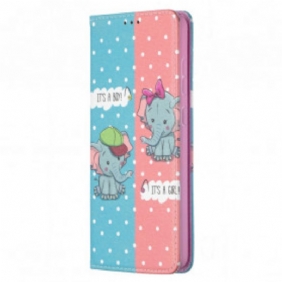 Bescherming Hoesje voor Samsung Galaxy A72 4G / A72 5G Folio-hoesje Baby Olifanten