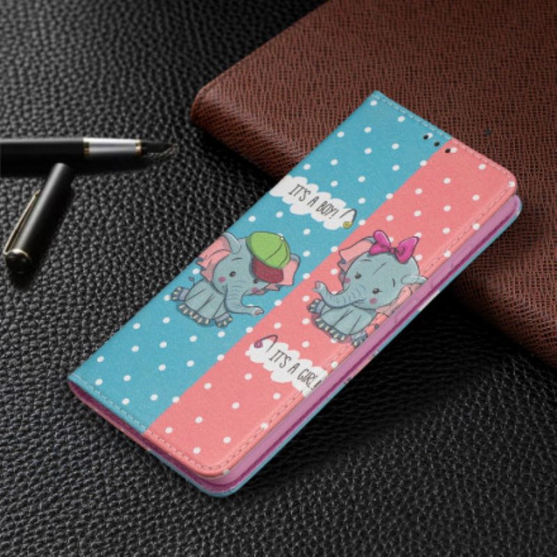 Bescherming Hoesje voor Samsung Galaxy A72 4G / A72 5G Folio-hoesje Baby Olifanten