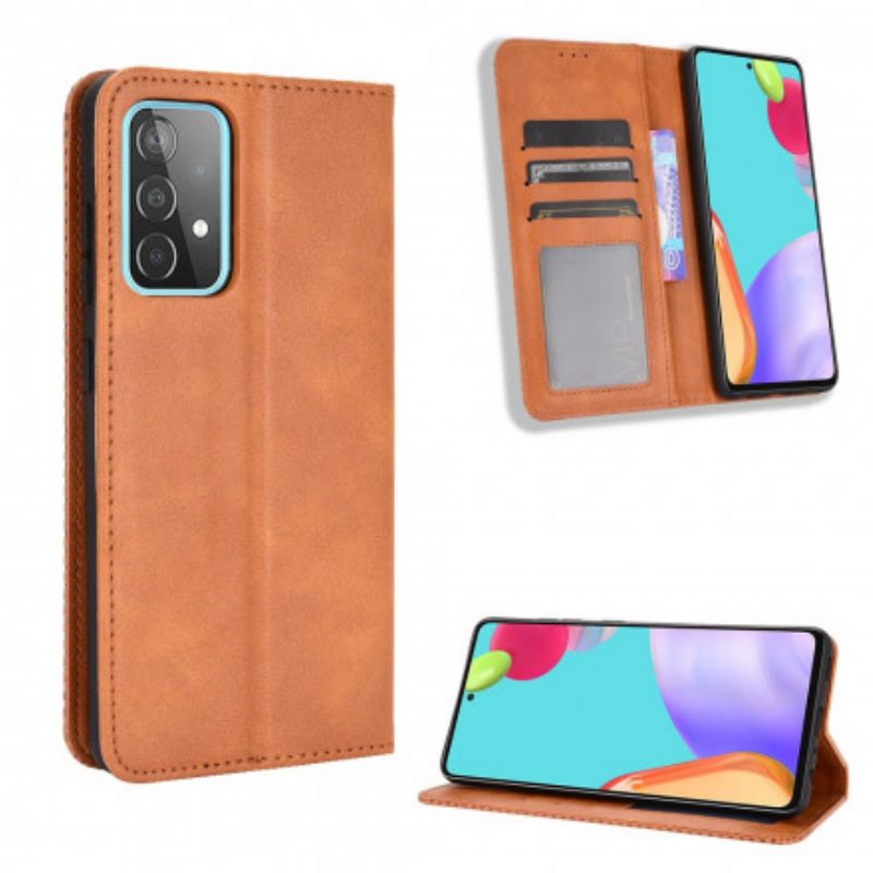 Bescherming Hoesje voor Samsung Galaxy A72 4G / A72 5G Folio-hoesje Gestileerd Vintage Leereffect