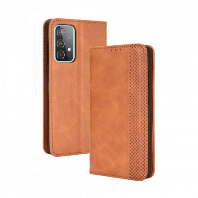 Bescherming Hoesje voor Samsung Galaxy A72 4G / A72 5G Folio-hoesje Gestileerd Vintage Leereffect