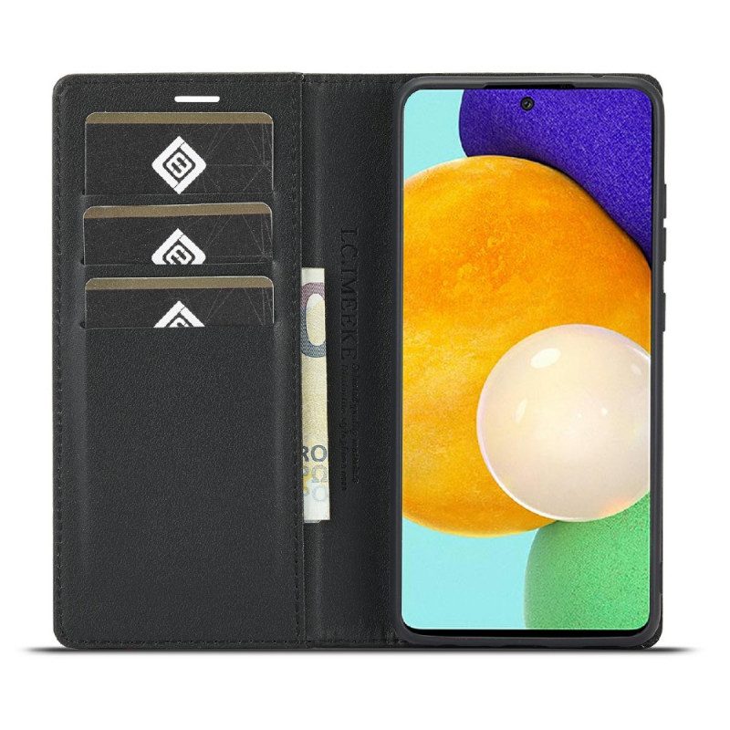 Bescherming Hoesje voor Samsung Galaxy A72 4G / A72 5G Folio-hoesje Koolstofvezel Lc.imeeke