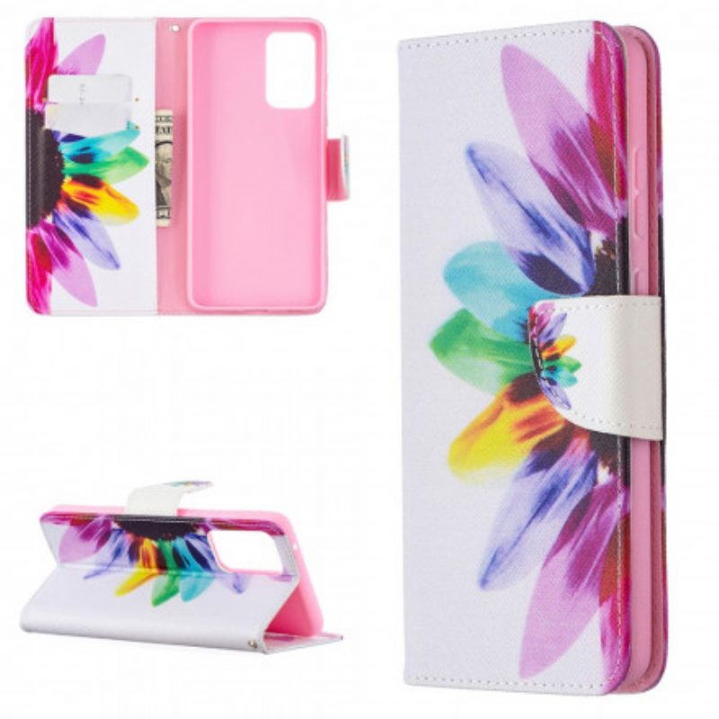 Flip Case voor Samsung Galaxy A72 4G / A72 5G Waterverf Bloem