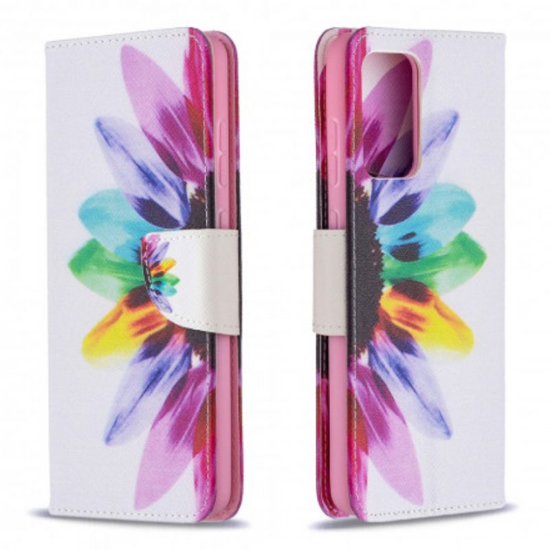 Flip Case voor Samsung Galaxy A72 4G / A72 5G Waterverf Bloem