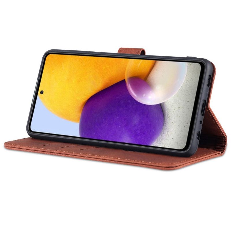 Folio-hoesje voor Samsung Galaxy A72 4G / A72 5G Azns Ledereffect