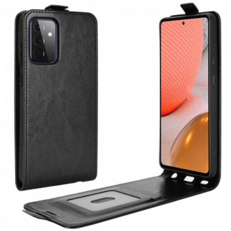 Folio-hoesje voor Samsung Galaxy A72 4G / A72 5G Flip Case Verticale Flap Met Leereffect