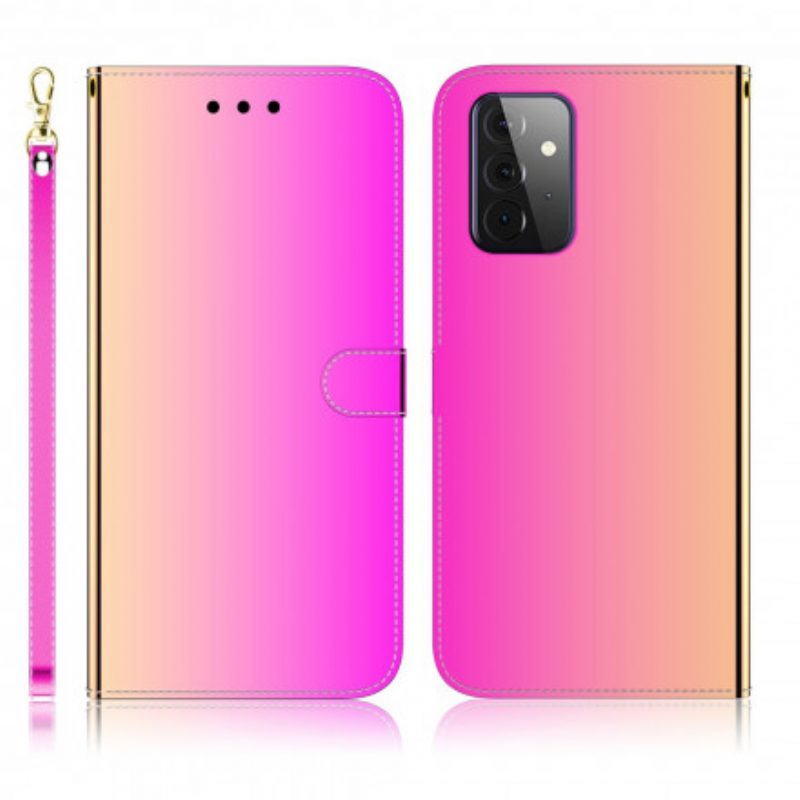 Folio-hoesje voor Samsung Galaxy A72 4G / A72 5G Spiegelhoes Van Imitatieleer