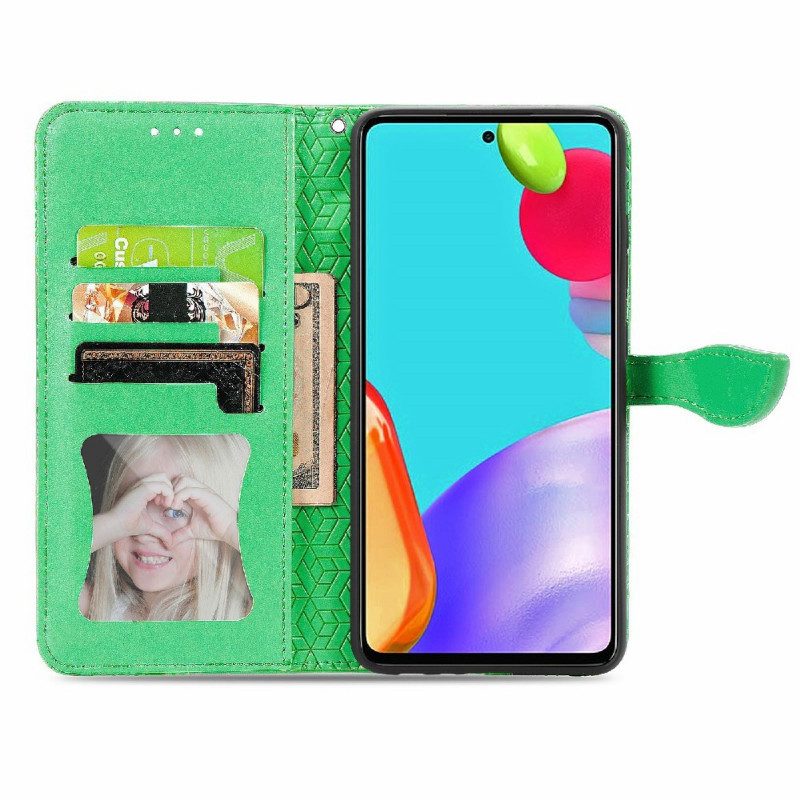 Folio-hoesje voor Samsung Galaxy A72 4G / A72 5G Stammen Bladeren