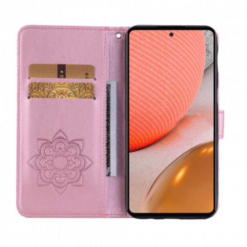 Folio-hoesje voor Samsung Galaxy A72 4G / A72 5G Uil Mandala En Charme