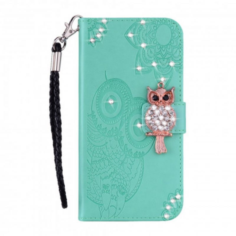 Folio-hoesje voor Samsung Galaxy A72 4G / A72 5G Uil Mandala En Charme