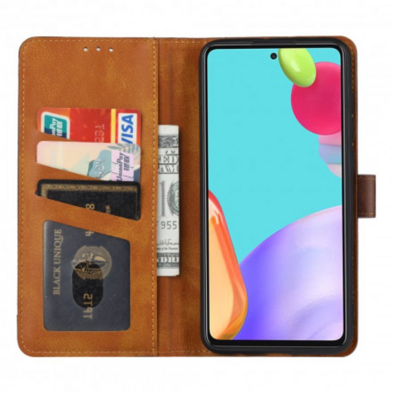 Folio-hoesje voor Samsung Galaxy A72 4G / A72 5G Voorkaarthouder En Riem