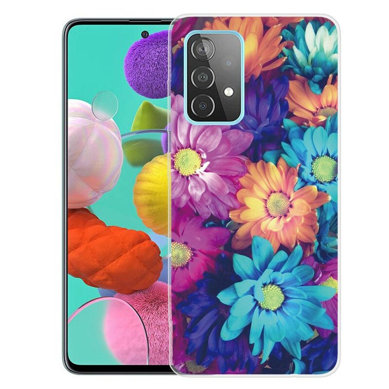 Hoesje voor Samsung Galaxy A72 4G / A72 5G Flexibele Bloemen